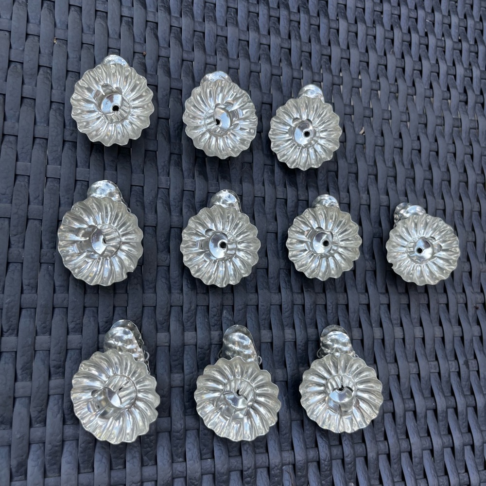 Vintage Christmas Metal Candle Holder Christmas Tree Clips Bundle 10 pinecone